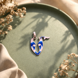 Silver "Bird" pendant with blue enamel