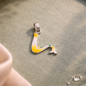 Silver "Bird" pendant with yellow enamel