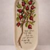 Handmade ceramic decorative plate with the image of a pomegranate tree