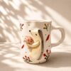 Handmade ceramic mug "Hedgehog and mushroom" 🍄🦔