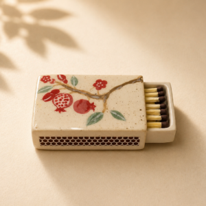 Ceramic matchbox with Armenian ornaments 🔥