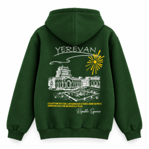 Green hoodie with ARMENIA / Republic Square print💚