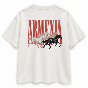 Премиальная футболка «АРМЕНИЯ» с изображением лошадей 👕